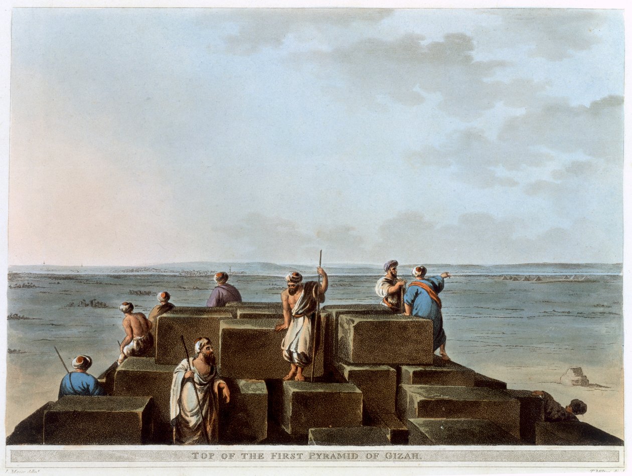 „Az első gízai piramis teteje”, Egyiptom, 1802 alkotó: Thomas Milton