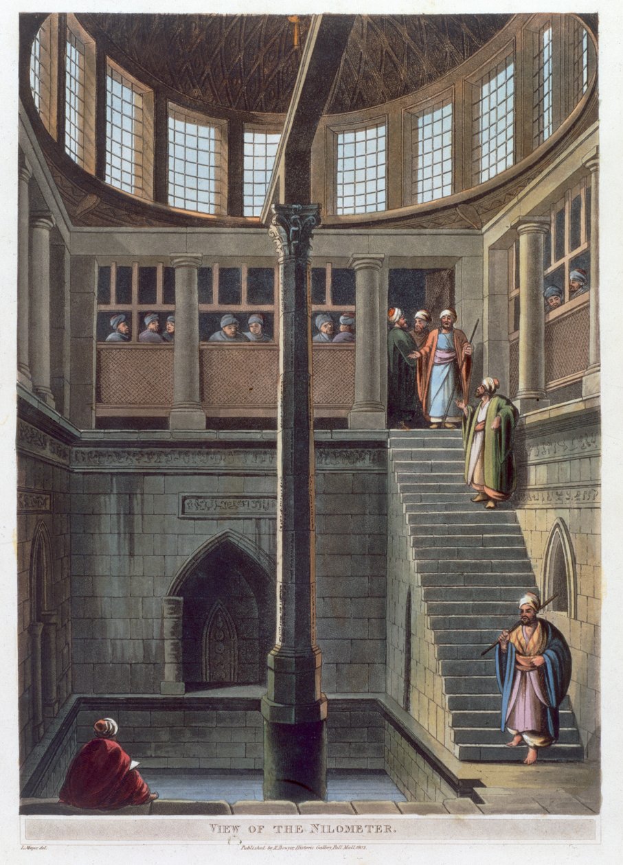 Kilátás a nilométerre, Kairó, Egyiptom, 1802 alkotó: Thomas Milton