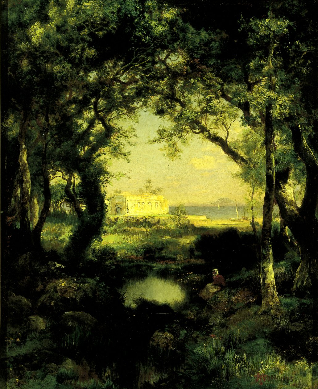 Egy mexikói Hacienda, Cuitzeo-tó, 1885. alkotó: Thomas Moran