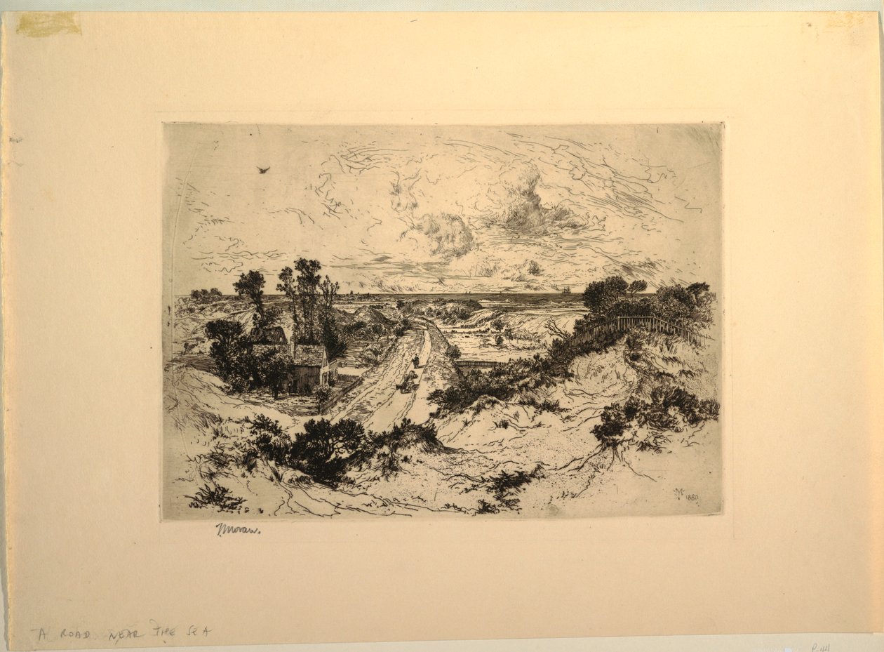 Egy út a tenger közelében, Easthampton, New York alkotó: Thomas Moran