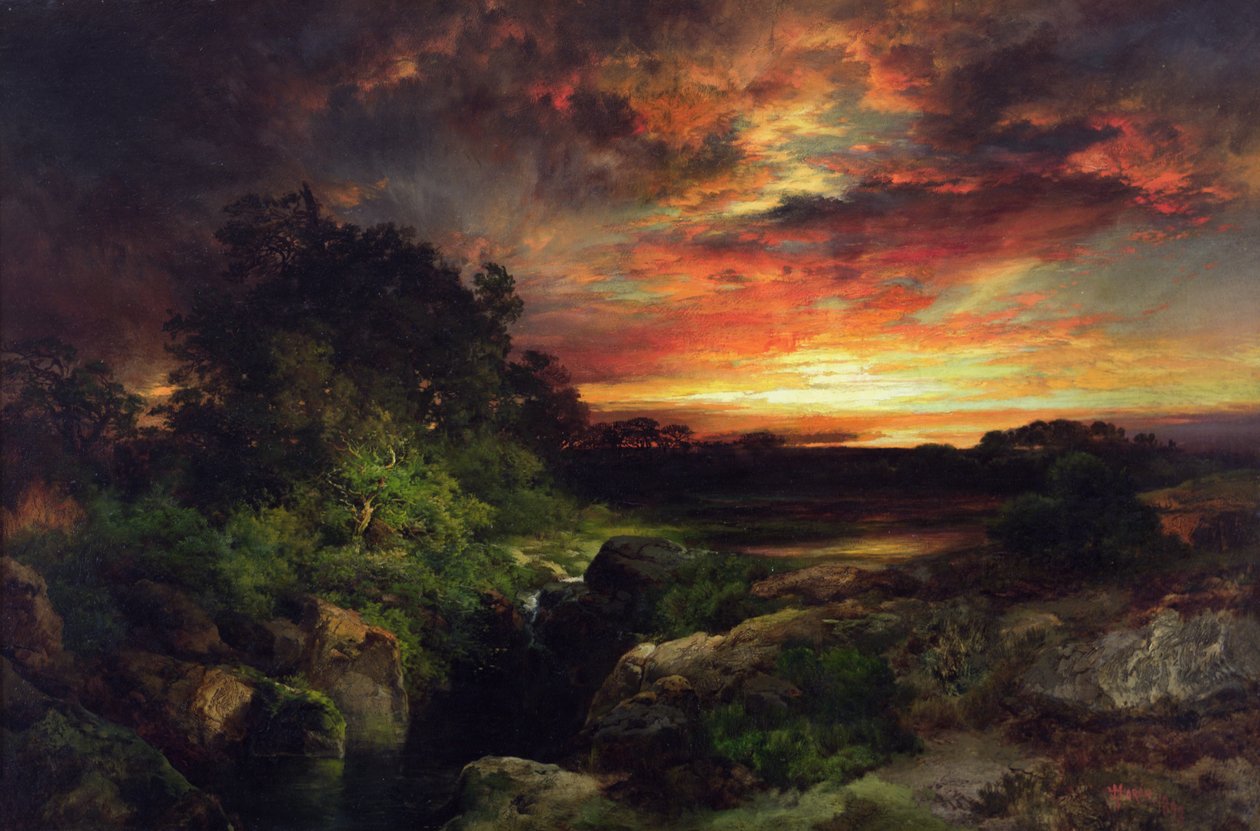 Arizonai naplemente a Grand Canyon közelében alkotó: Thomas Moran
