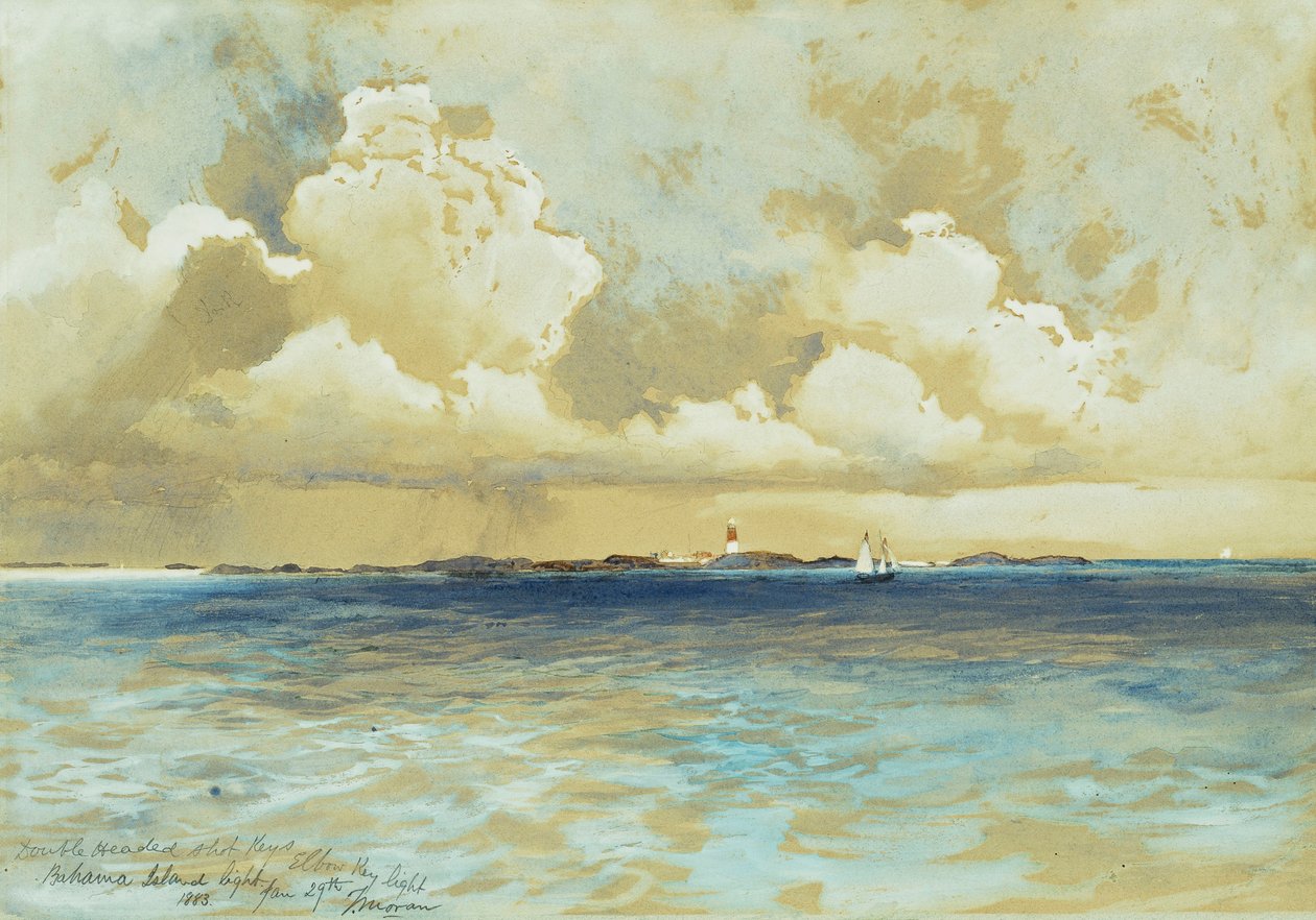 Bahama Island Light, 1883 alkotó: Thomas Moran