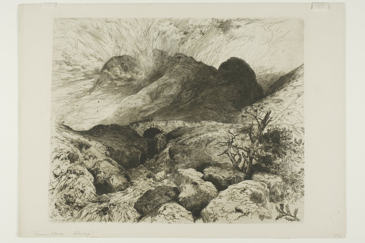 Híd a Glencoe-hágóban, Skóciában alkotó: Thomas Moran