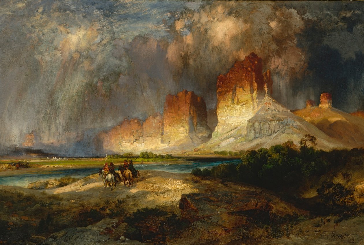 A Colorado folyó felső szakaszának sziklái, Wyoming állam területe alkotó: Thomas Moran