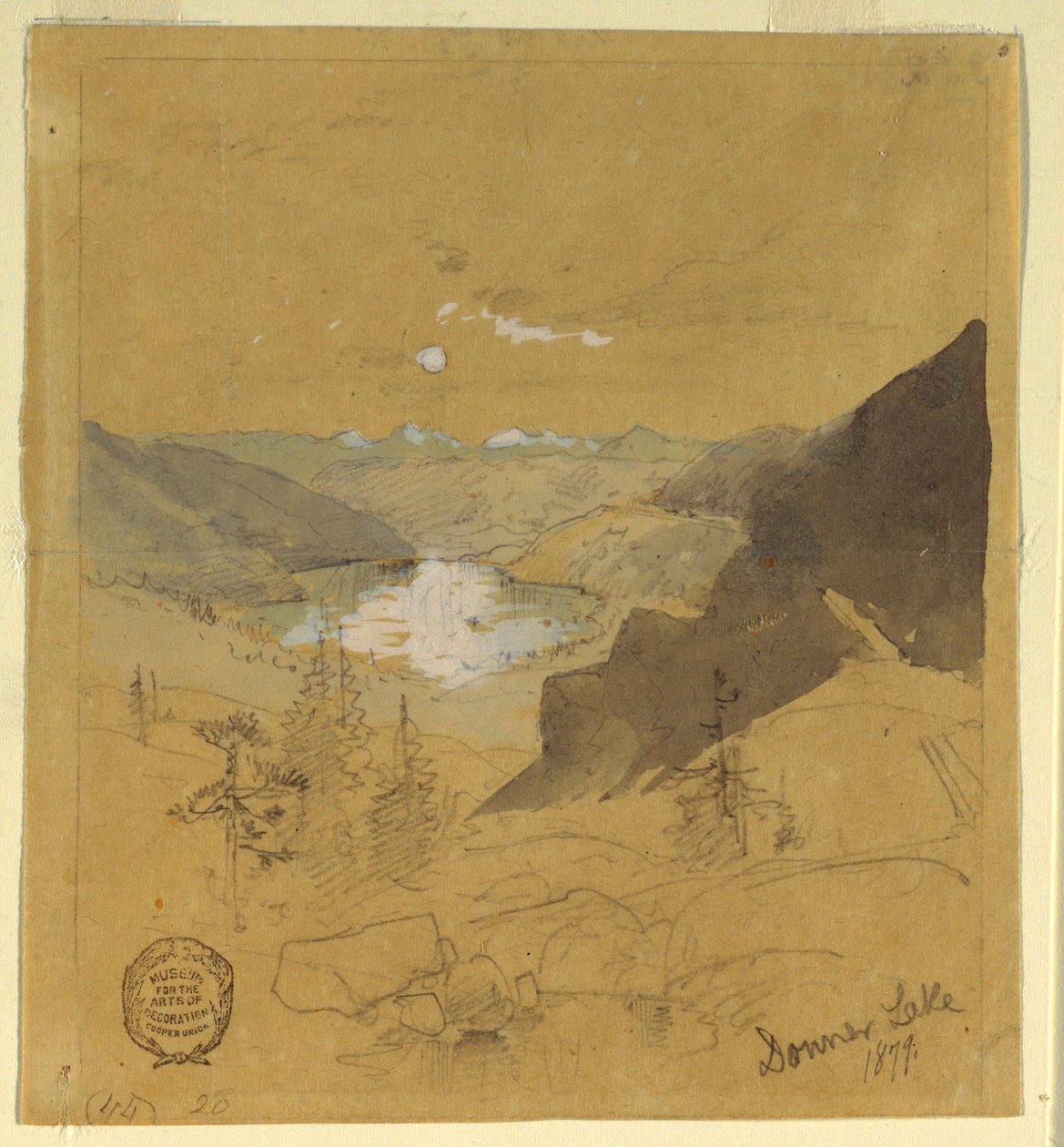 Rajz, Donner-tó, 1879 alkotó: Thomas Moran