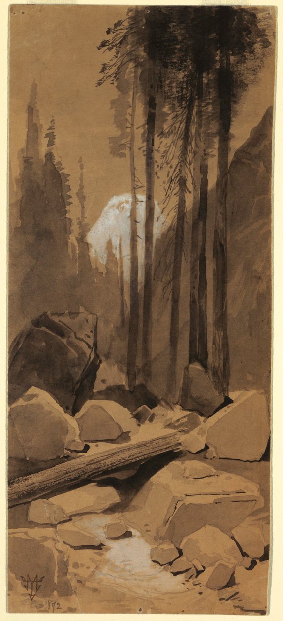 Rajz, A Yosemite-völgyben, 1872 alkotó: Thomas Moran