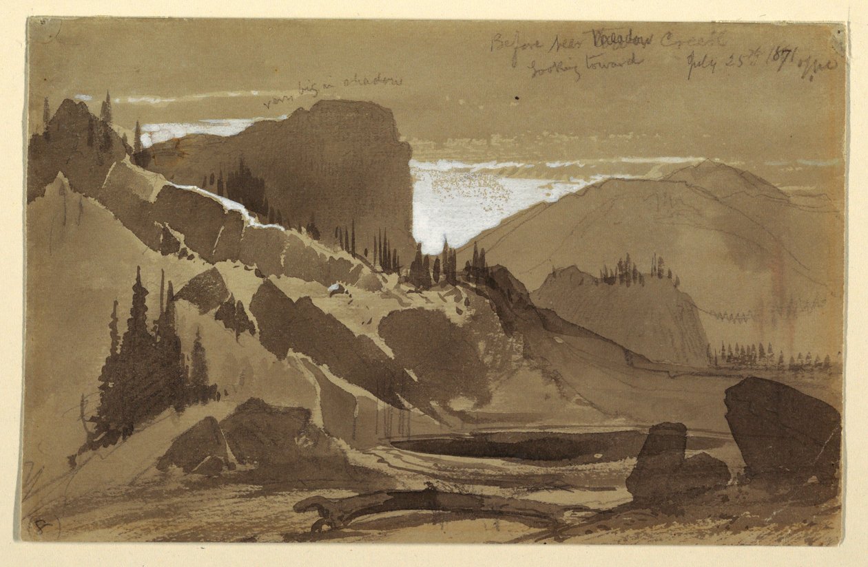 Rajz, Meadow Creek közelében, Utah, 1871. július 25. alkotó: Thomas Moran