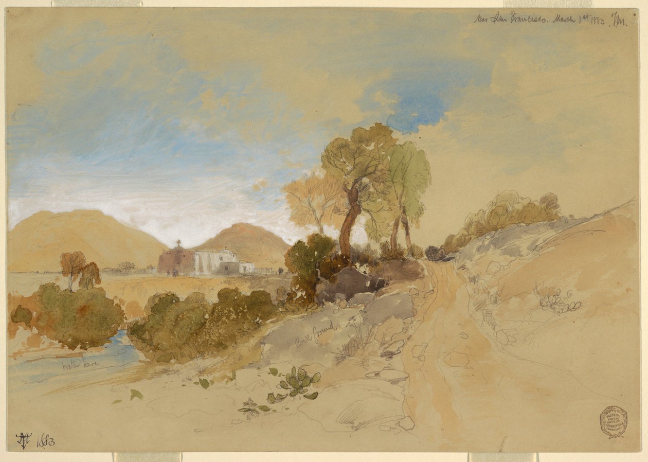 Rajz, San Francisco közelében, Mexikó, 1883. március 1. alkotó: Thomas Moran