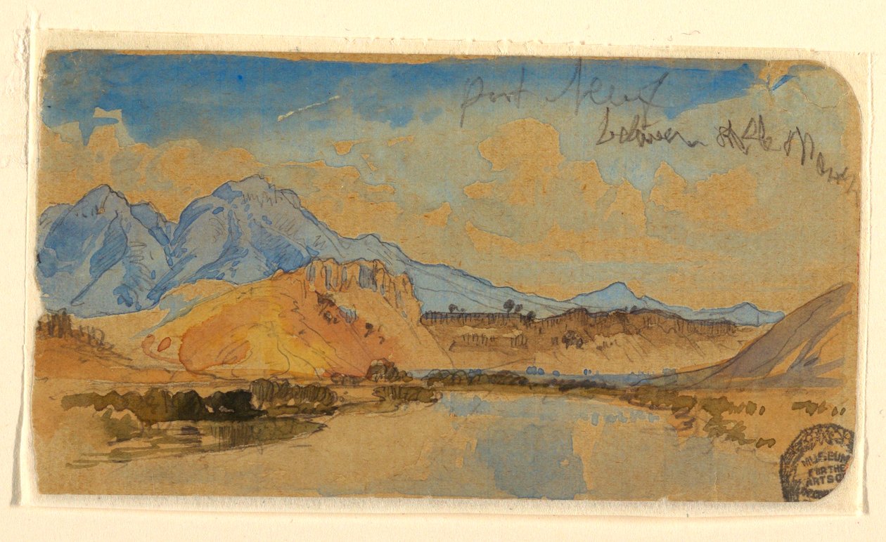 Rajz, Port Neuf Canyon, Idaho, valószínűleg 1879 alkotó: Thomas Moran