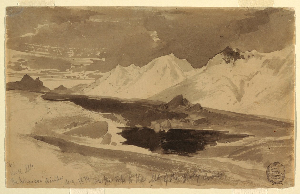 Rajz, The Arkansas Divide, 1874. augusztus alkotó: Thomas Moran