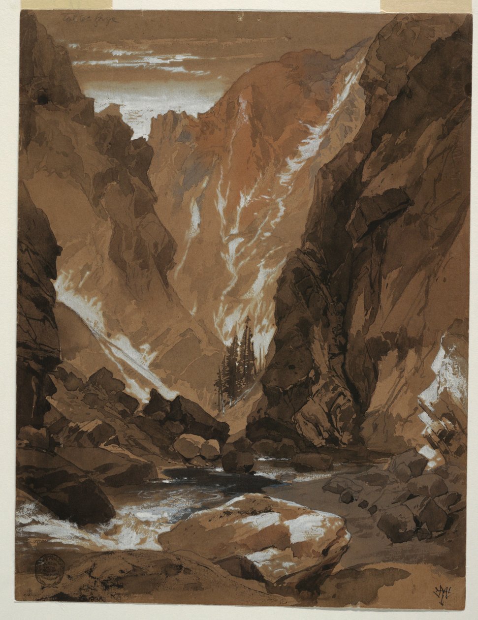 Rajz, Toltec-szurdok, Colorado, 1881 alkotó: Thomas Moran