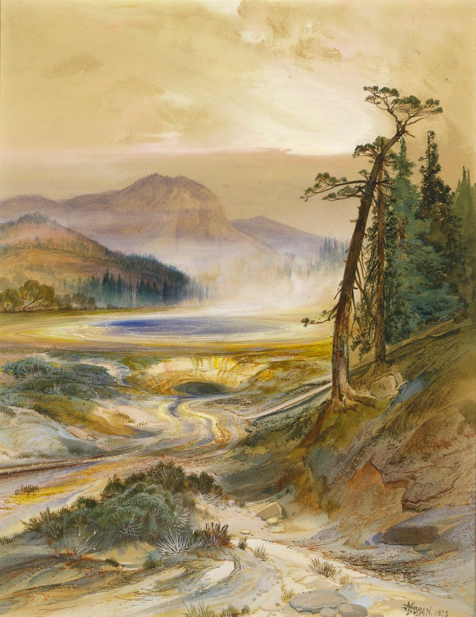 Excelsior Gejzír, Yellowstone Park alkotó: Thomas Moran