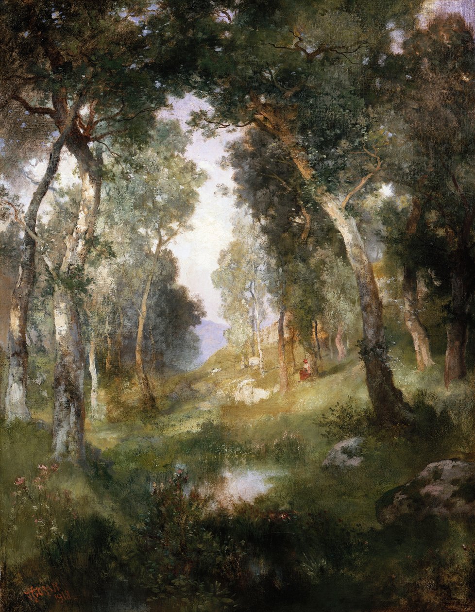 Forest Glade, Santa Barbara, 1918 alkotó: Thomas Moran