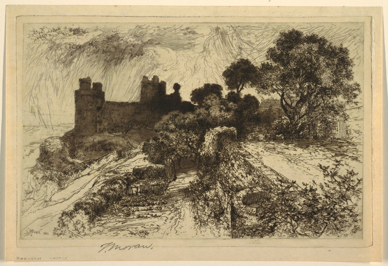 Harlech kastély, Észak-Wales alkotó: Thomas Moran