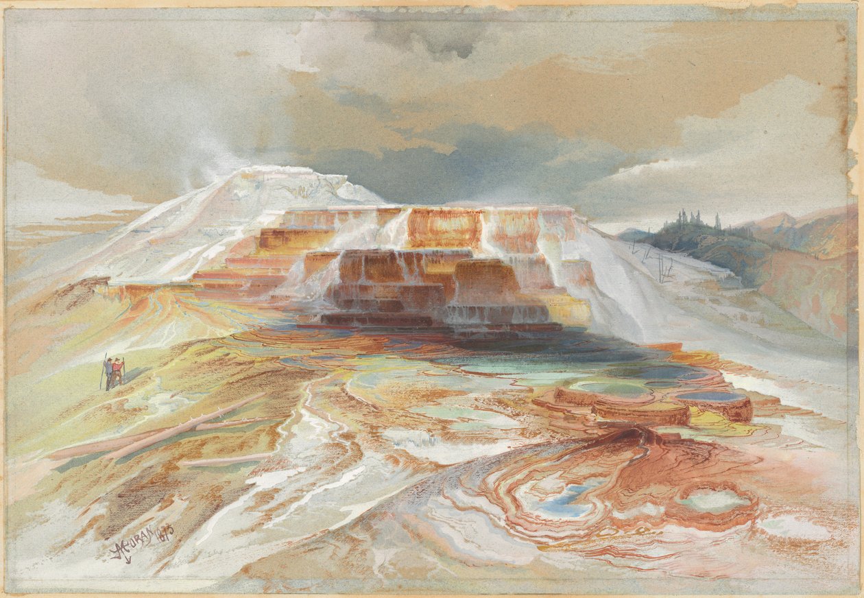 A Gardiner folyó hőforrásai, Yellowstone alkotó: Thomas Moran