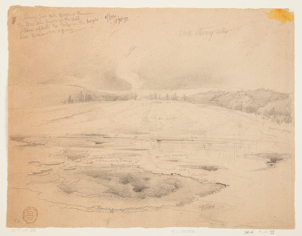 Alsó tűzlyuk, gejzírmedence, Yellowstone alkotó: Thomas Moran