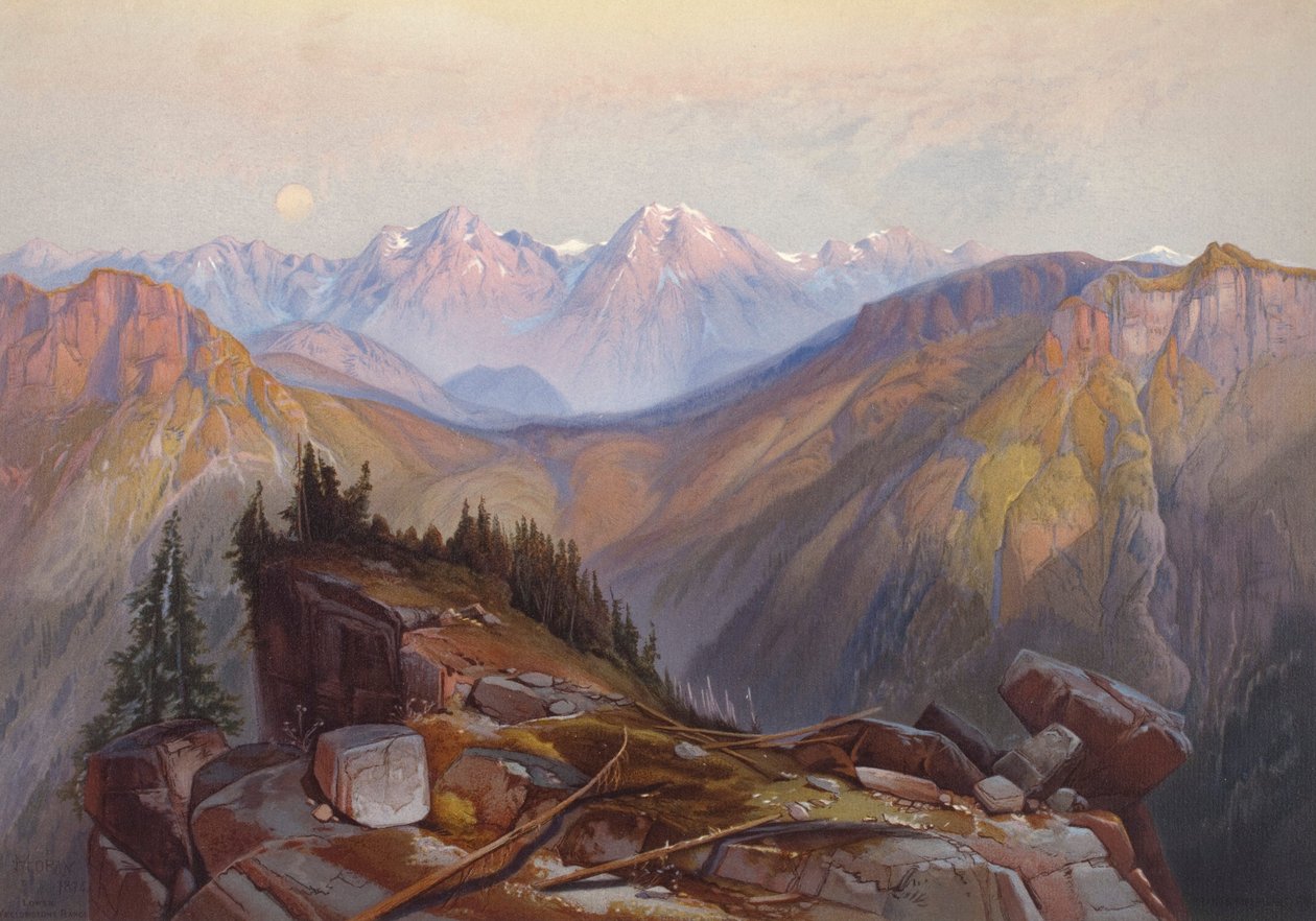 Az alsó Yellowstone-hegység a Yellowstone Nemzeti Parkból nézve alkotó: Thomas Moran