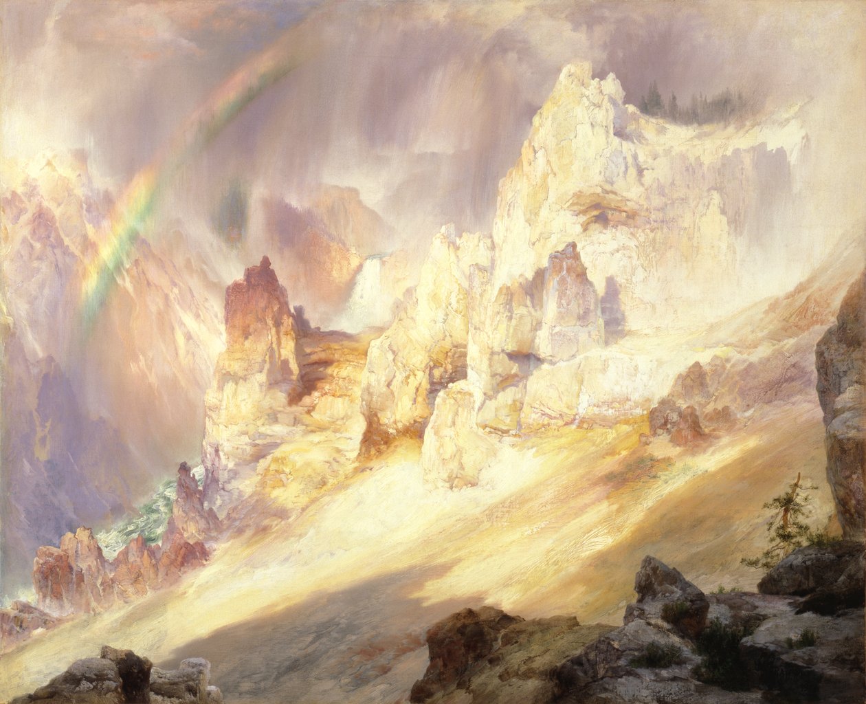 Szivárvány a Yellowstone Grand Canyonja felett alkotó: Thomas Moran