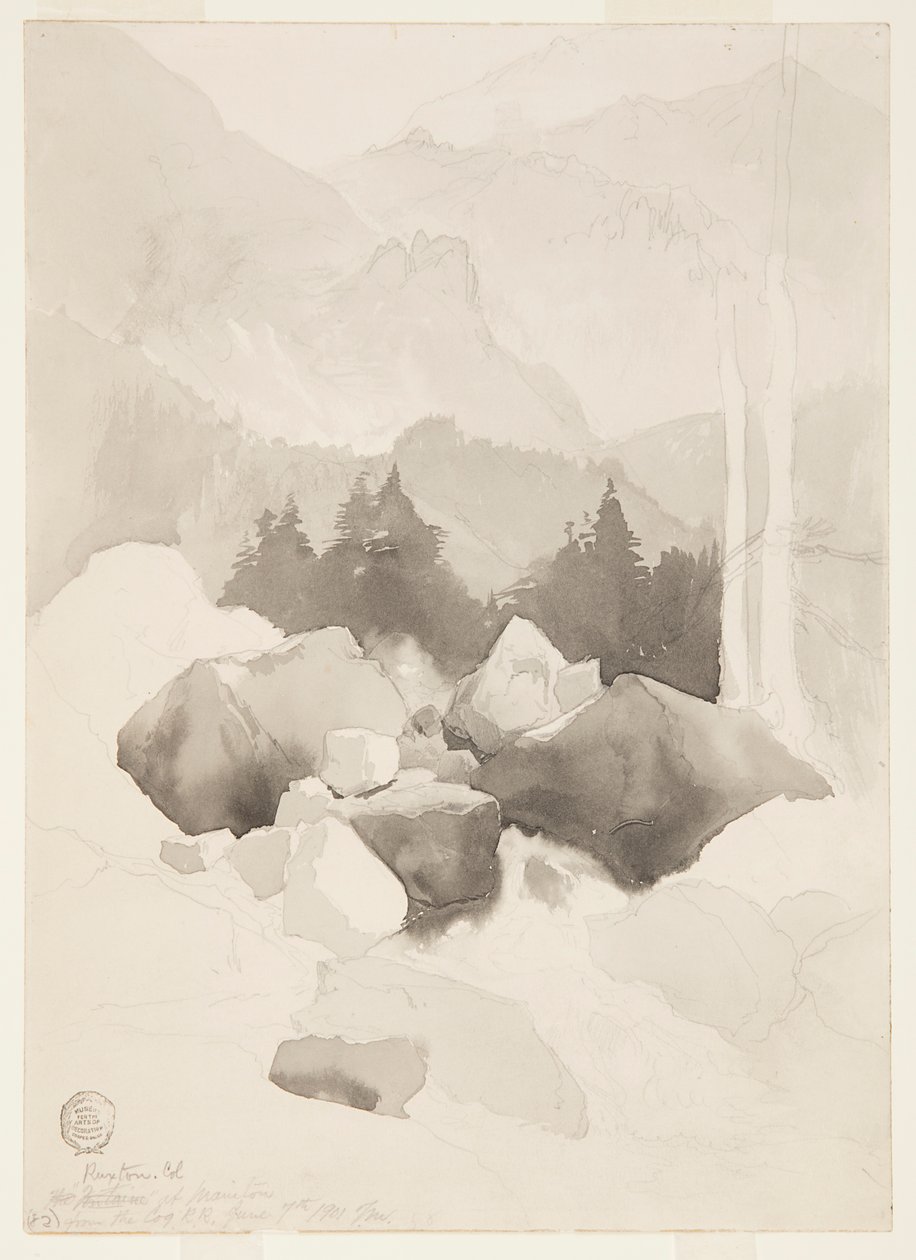 A Colorado állambeli Ruxton tanulmánya alkotó: Thomas Moran