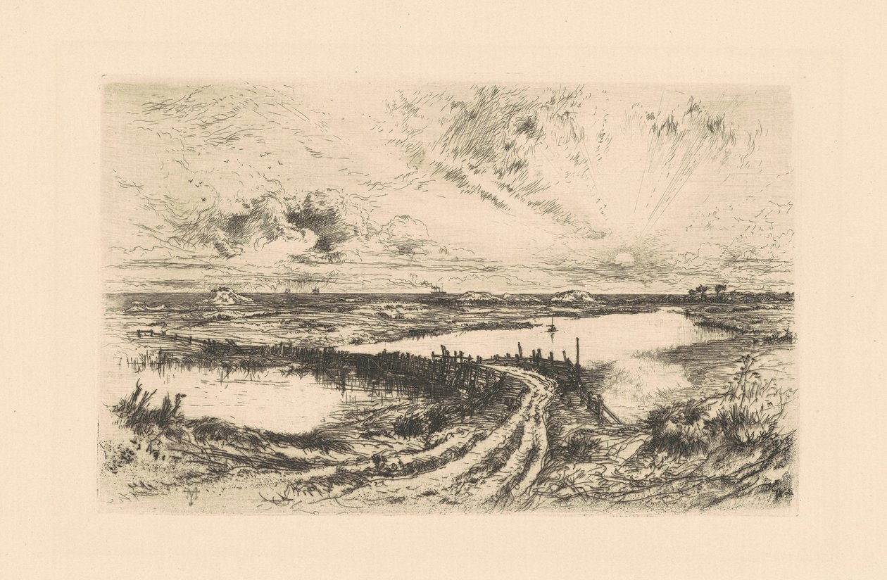 Napkelte – A tó, Easthampton, Long Island alkotó: Thomas Moran