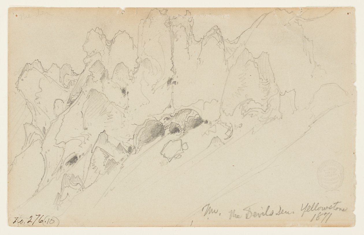 Az ördög barlangja, Yellowstone alkotó: Thomas Moran