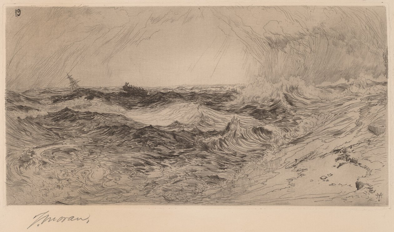 A zengő tenger alkotó: Thomas Moran