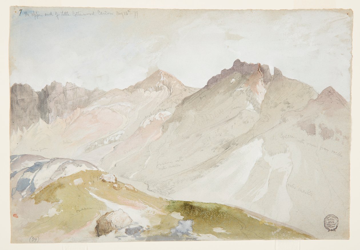 A Little Cottonwood Canyon felső vége, Wasatch Range, Ogden közelében, Utah államban alkotó: Thomas Moran