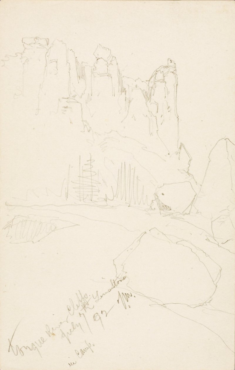 Tongue River Cliffs (Táborban) alkotó: Thomas Moran