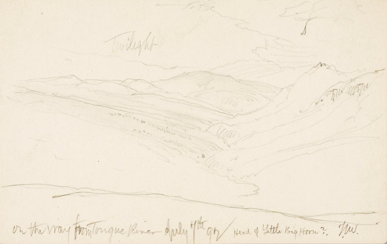 Szürkület a Tongue Riverből (Little Big Horn feje) alkotó: Thomas Moran