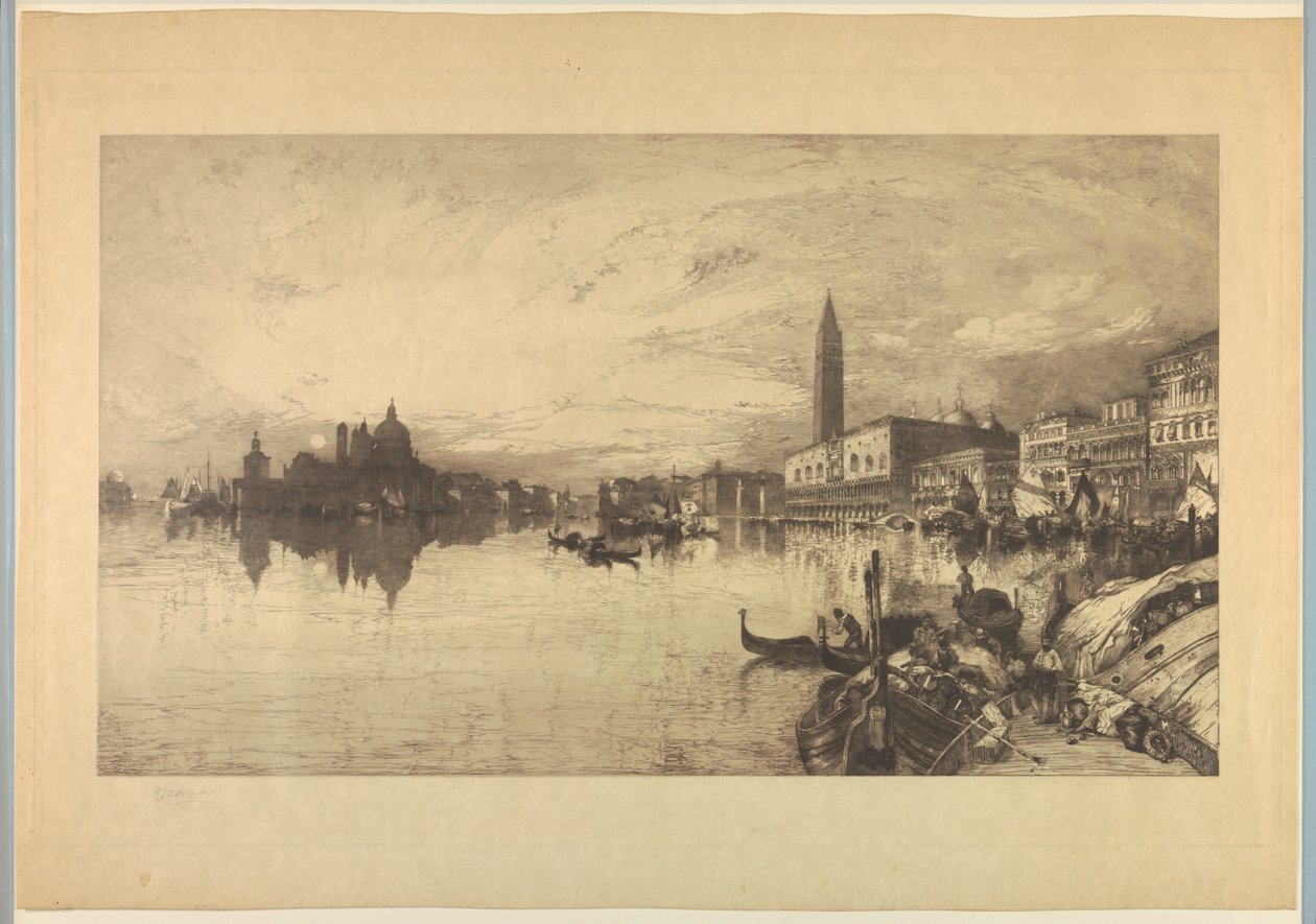Kilátás Velencére a Canal Grande felől alkotó: Thomas Moran
