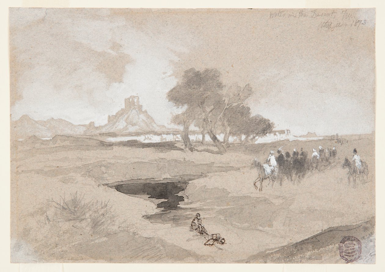 Waterhole a sivatagban, Utah alkotó: Thomas Moran