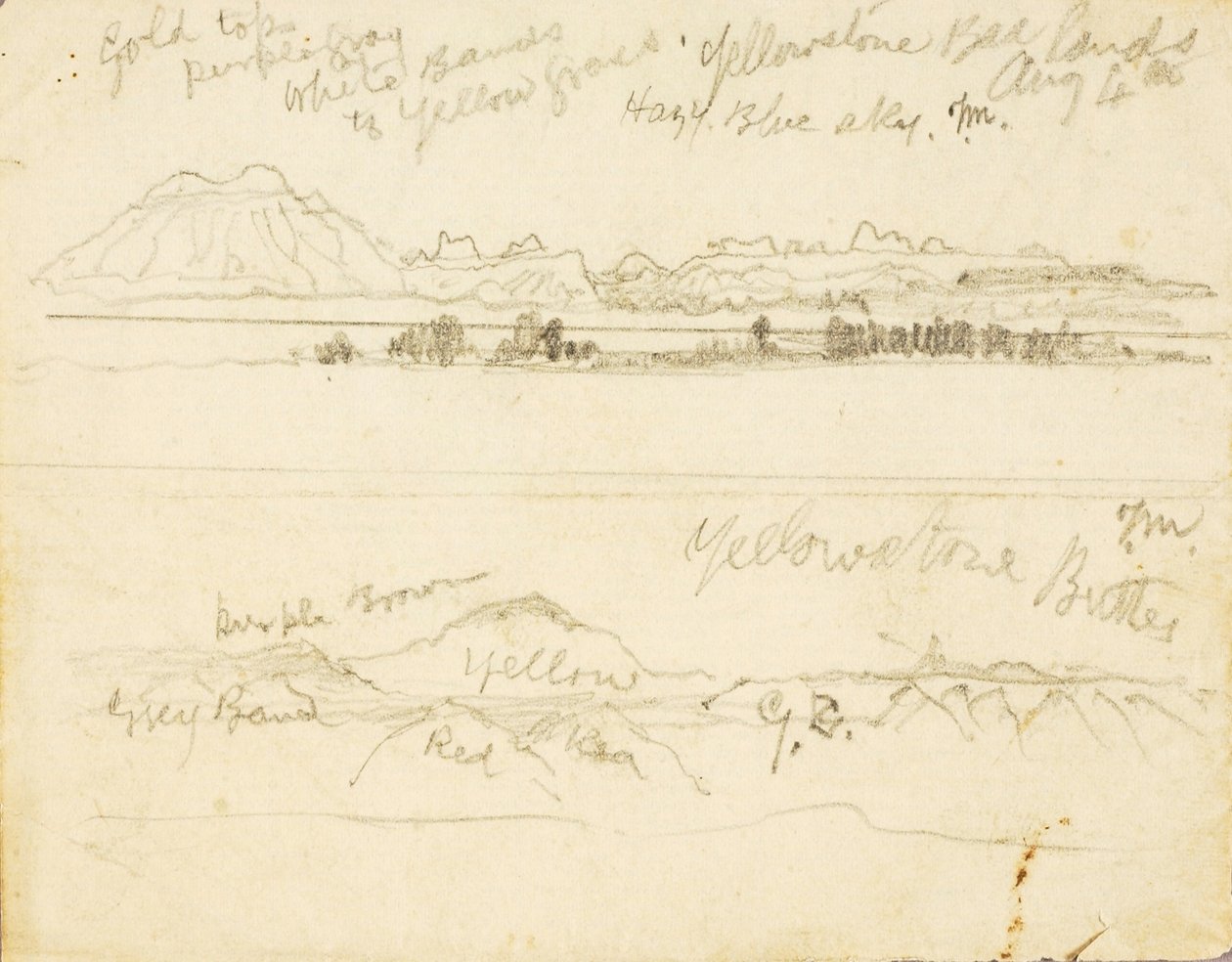 Yellowstone Bad Lands (és) Yellowstone Buttes alkotó: Thomas Moran