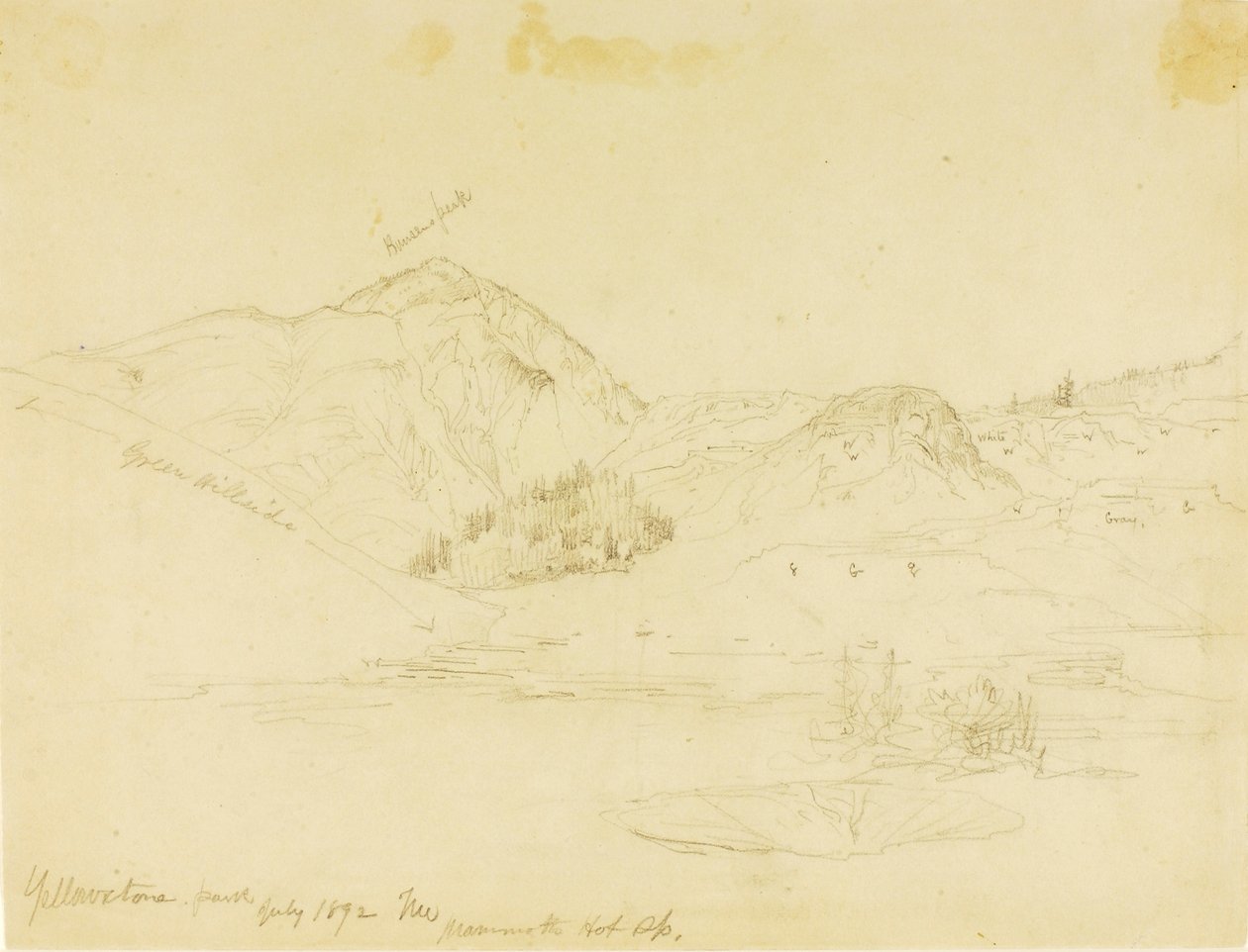 Yellowstone Park, Mammoth Hot Springs alkotó: Thomas Moran