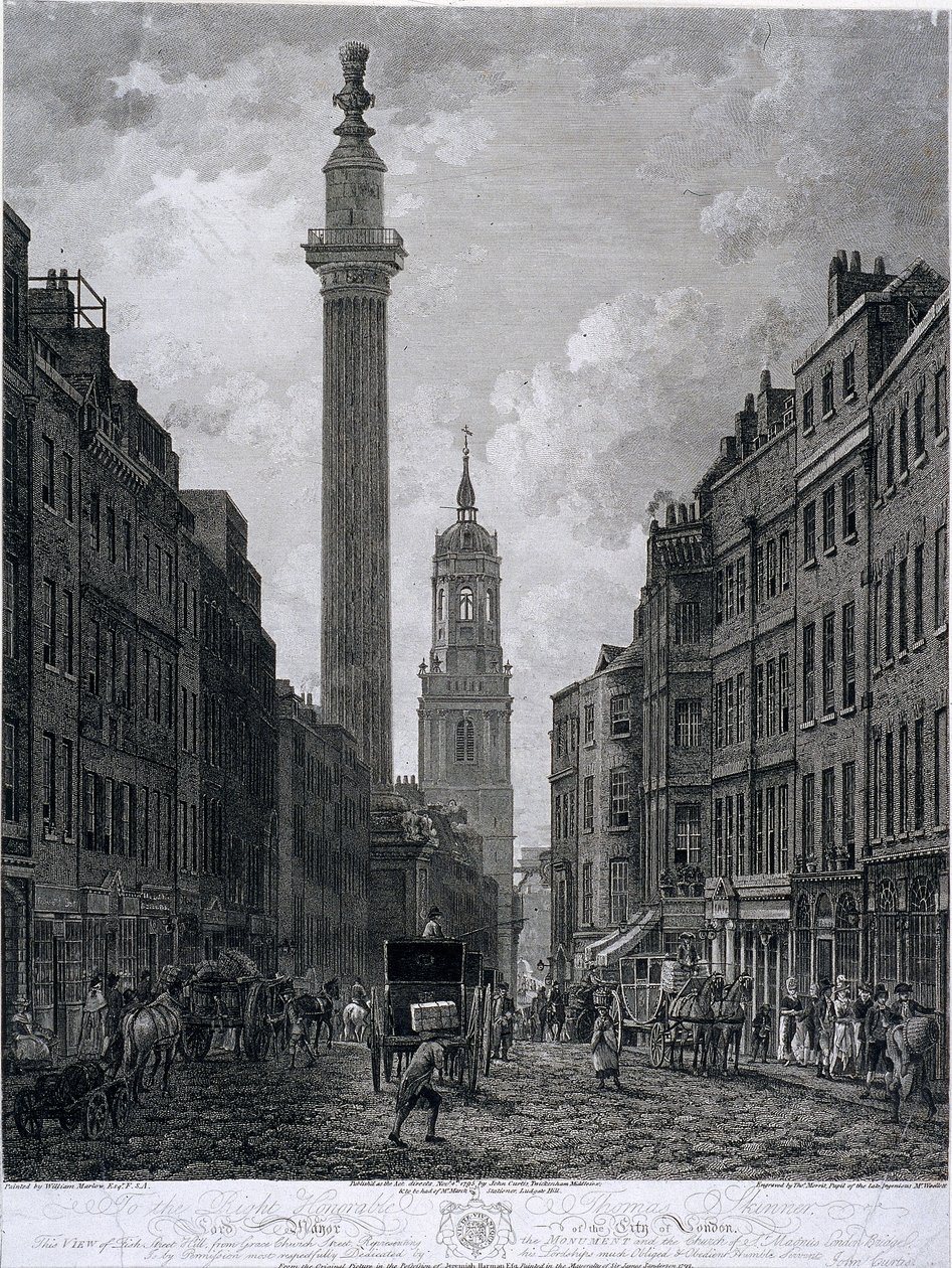 Fish Street Hill, London, 1795 alkotó: Thomas Morris