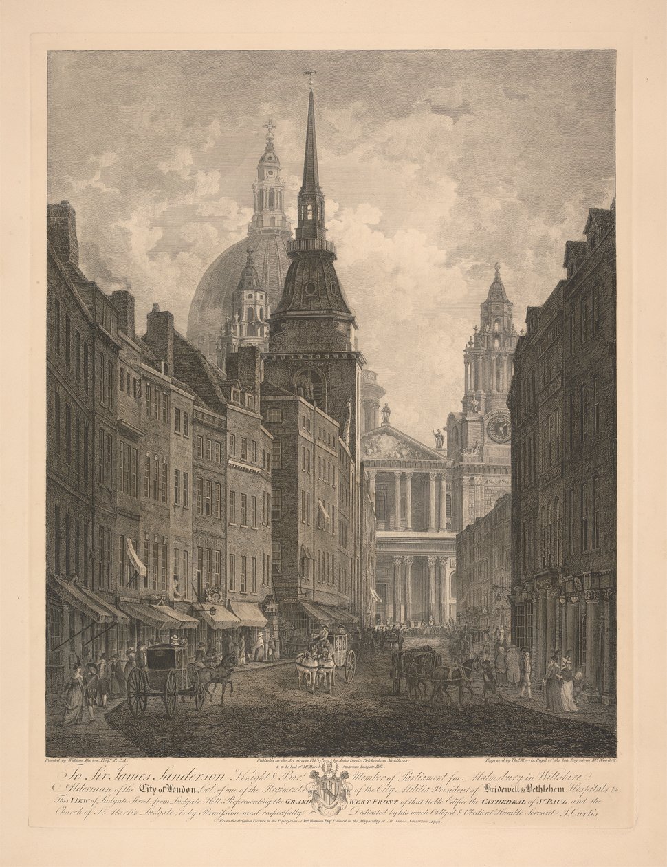 Részleges kilátás a St. Pauls nyugati frontjára alkotó: Thomas Morris