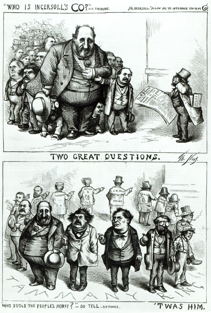 Rajzfilmek William Marcy „Boss” Tweeddel, James Ingersollal és George Millerrel a „Harper