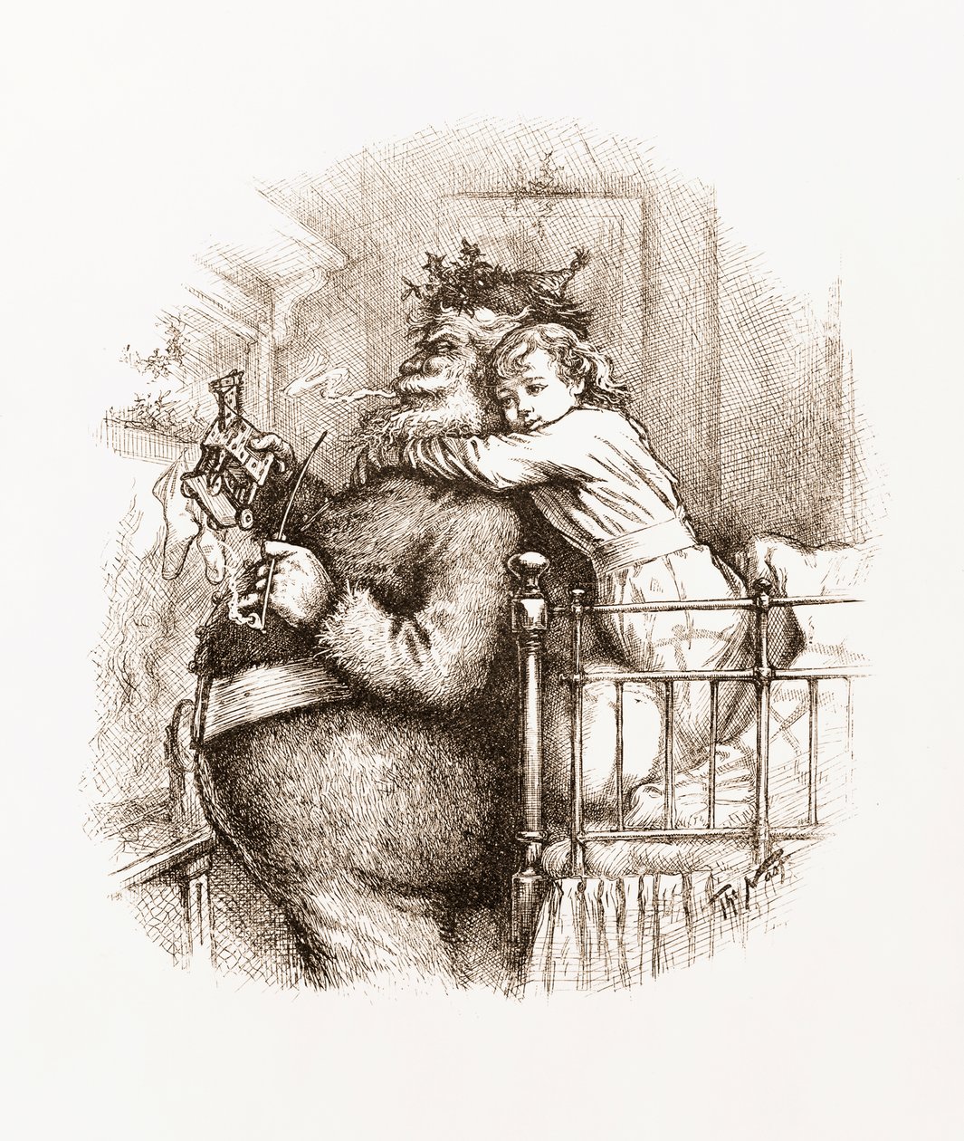 Elkapták! Illusztráció Mikulás, Thomas Nast alkotó: Thomas Nast