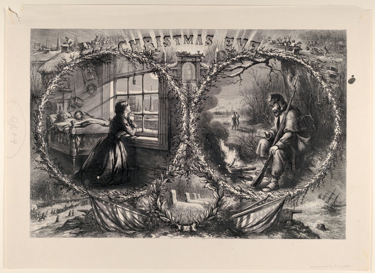 A Christmas Eve megjelent a Harpers Weekly, 1863. január 3-án. alkotó: Thomas Nast