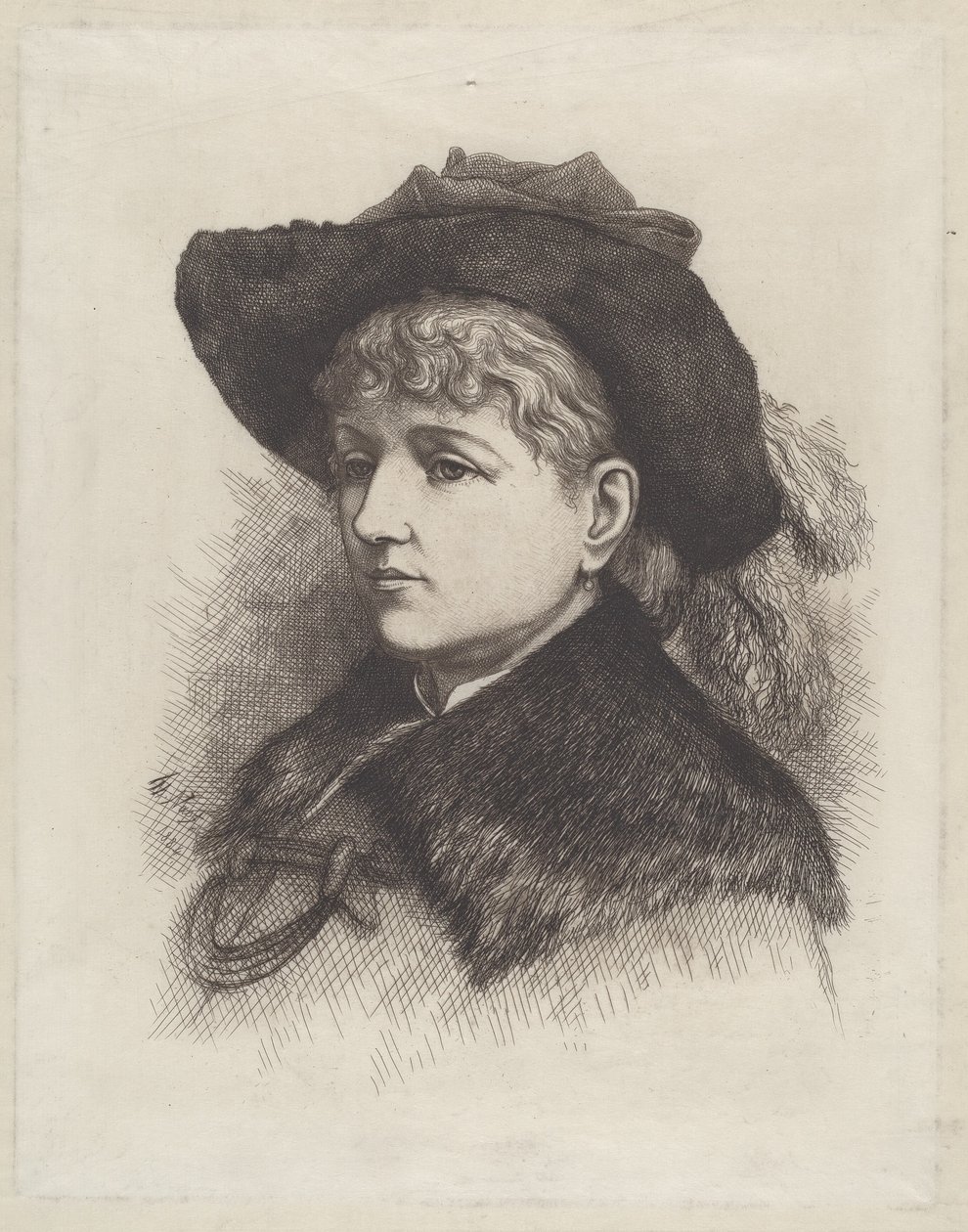 A művész feleségének, Sarah Edwards Nastnak portréja alkotó: Thomas Nast