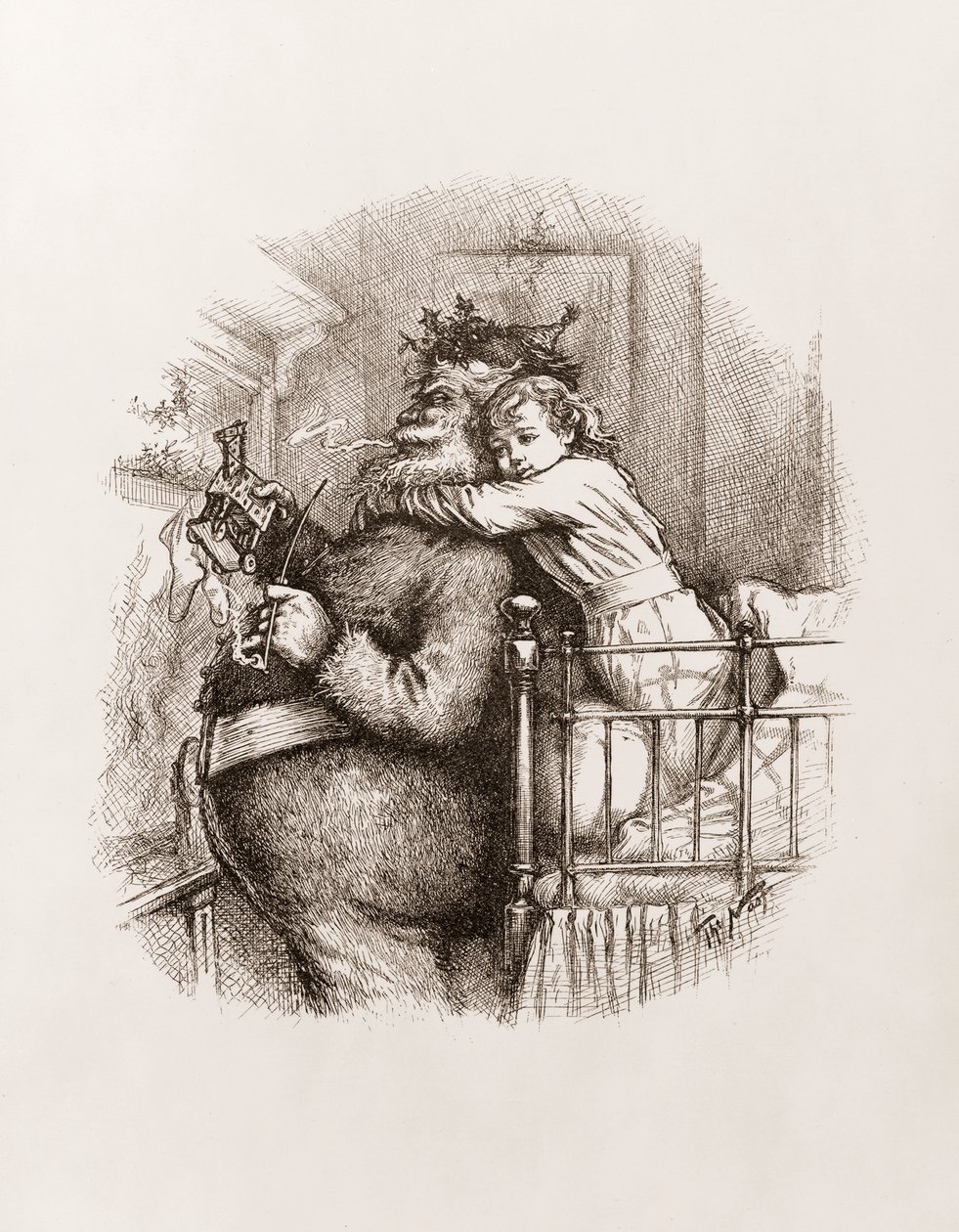 Mikulás – Thomas Nast, 1892 körül (f/w metszet) alkotó: Thomas Nast