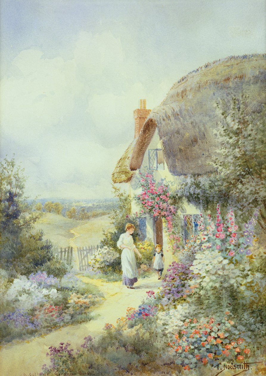 Egy Cottage Garden, Dorset (akvarell papíron) alkotó: Thomas Noelsmith