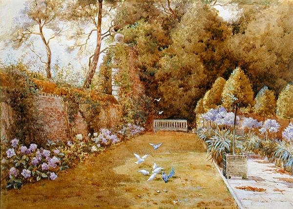 The Court Garden, Hinton (akvarell papíron) alkotó: Thomas Noelsmith