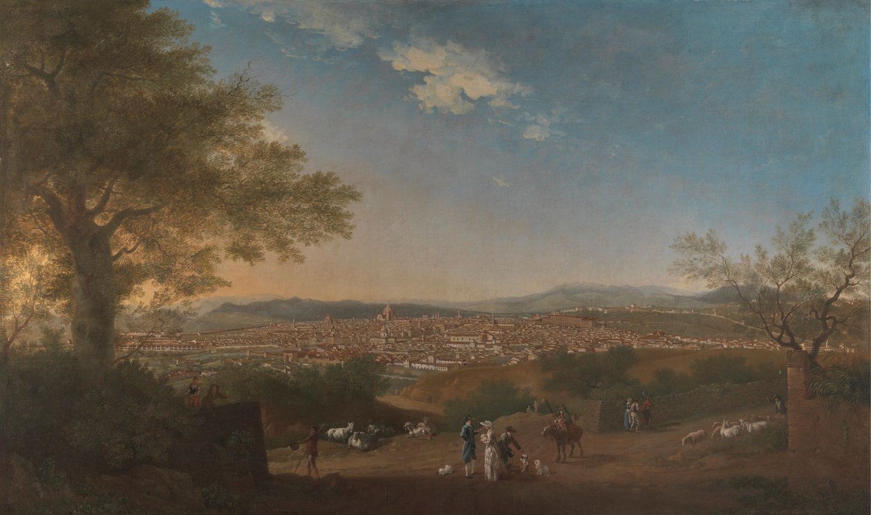 Panorámás kilátás Firenzére a Bellosguardótól alkotó: Thomas Patch