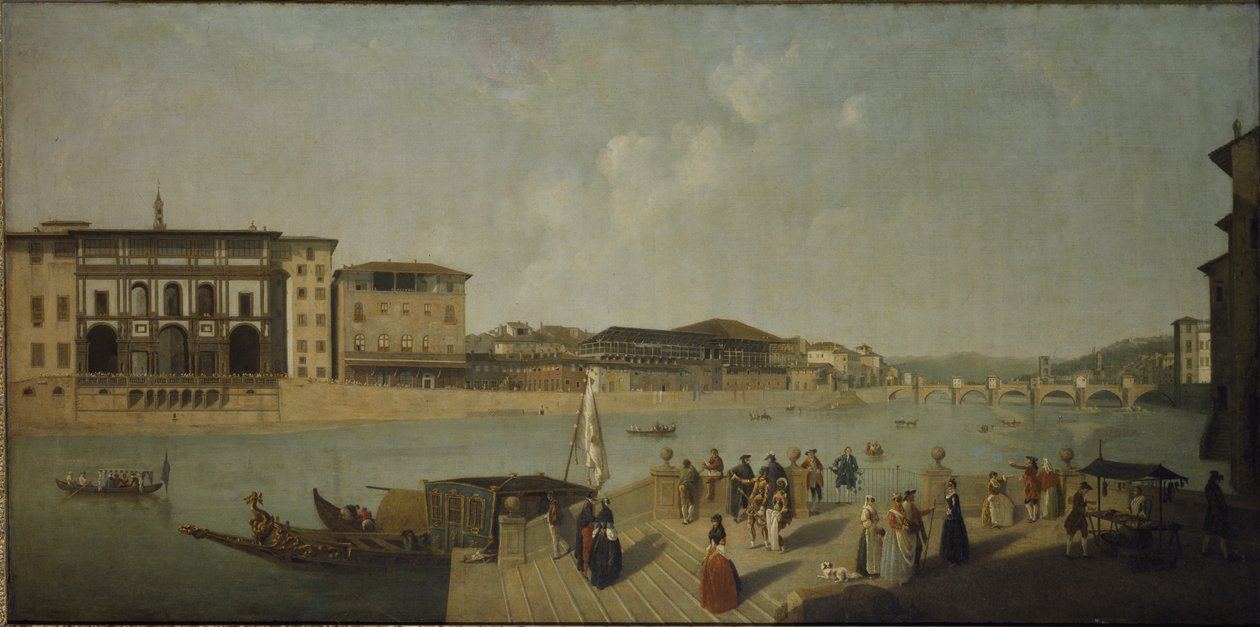 A firenzei Arno (olaj, vászon) alkotó: Thomas Patch