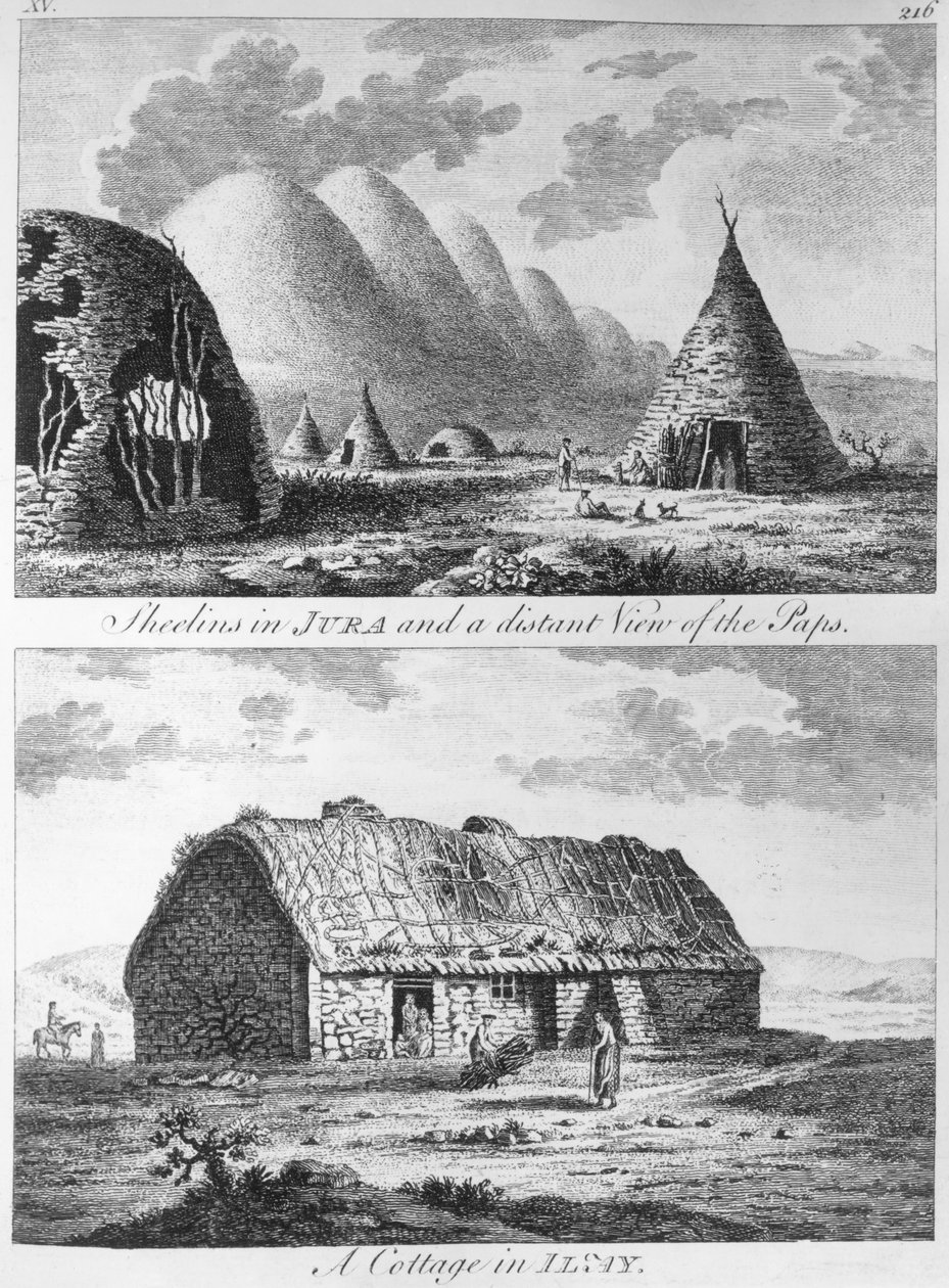 Sheelins Jurában és távoli kilátás a Paps-szigetekre és az Islay-házra, az „A Tour in Scotland és az utazás a Hebridákra” című filmből, 1772 alkotó: Thomas Pennant
