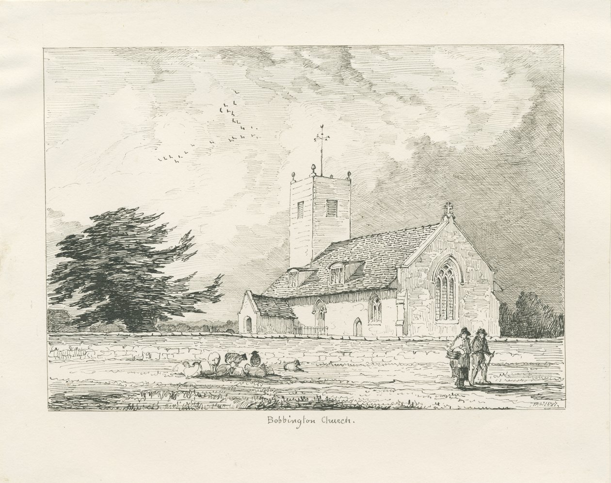 Bobbington Church: tollrajz, 1837 alkotó: Thomas Peploe Wood