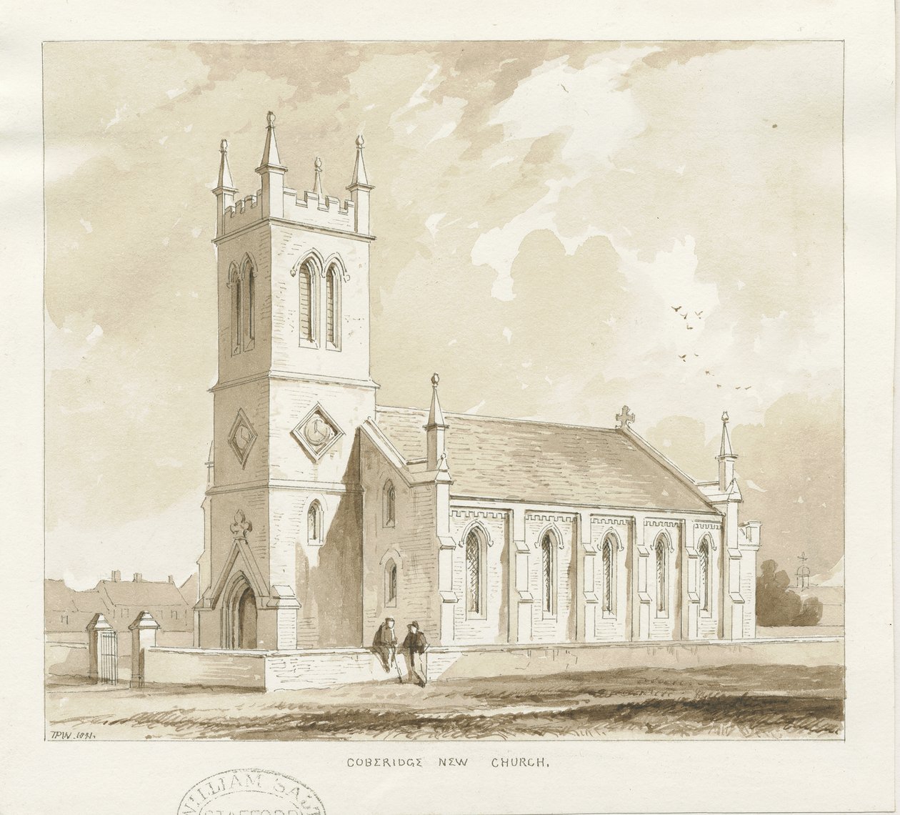 Cobridge Church: toll- és mosórajz alkotó: Thomas Peploe Wood