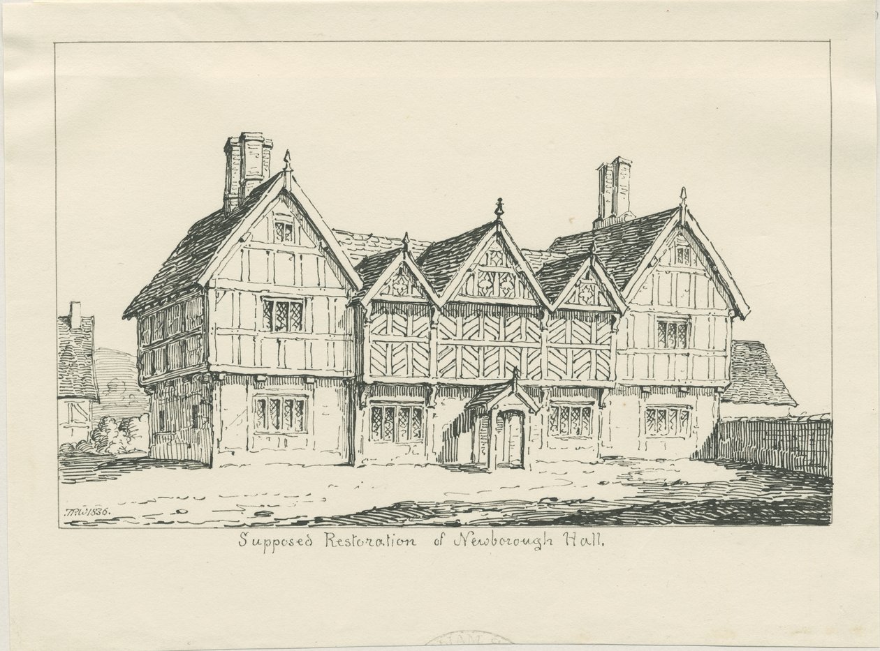 Newborough Hall: tollrajz, 1836 alkotó: Thomas Peploe Wood