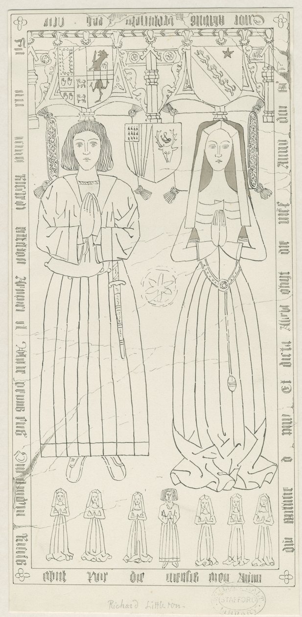 Penkridge Church – Richard Littleton sírja: toll- és tusrajz, nd [1842-1845] (rajz) alkotó: Thomas Peploe Wood
