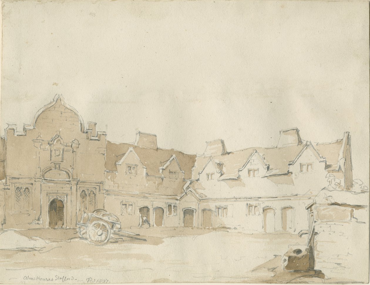 Stafford – Alms Houses: tollrajz, 1837 alkotó: Thomas Peploe Wood